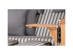 Strandkörbe|bene living Strandkorb Komplettset Königssee Teak Bullauge PE Grau Modell 545