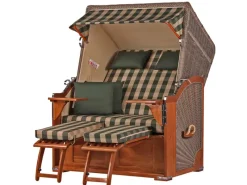 Strandkörbe|bene living Strandkorb Komplettset Schaalsee Mahagoni PE grau Modell 506