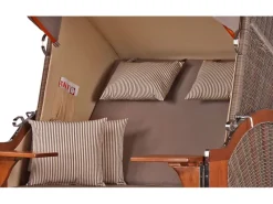 Strandkörbe|bene living Strandkorb Komplettset Schaalsee Mahagoni PE grau Modell 534