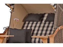 Strandkörbe|bene living Strandkorb Komplettset Schaalsee Teak PE grau Modell 505