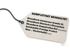 Strandkörbe|bene living Strandkorb Komplettset Ammersee Grande XL Teak Bullauge PE Grau Modell 513 Inkl Liftersystem Schutzhülle Doppelrollen Glasbecherhalter