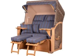 Strandkörbe|bene living Strandkorb Komplettset Schaalsee Teak PE grau Modell 582