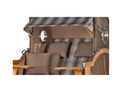 bene living Strandkorb Komplettset Königssee Teak Bullauge PE Grau Modell 522* Clearance