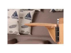 bene living Strandkorb Komplettset Königssee Teak Bullauge PE Grau Modell 540* Sale