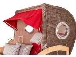 bene living Strandkorb Komplettset Königssee Teak Bullauge PE Grau Modell 585* New