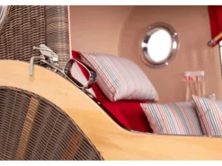 bene living Strandkorb Komplettset Königssee Teak Bullauge PE Grau Modell 585* New