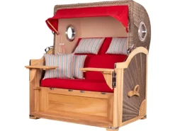 bene living Strandkorb Komplettset Königssee Teak Bullauge PE Grau Modell 585* New