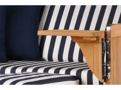 bene living Strandkorb Komplettset Ammersee Teak Bullauge PE Shell Modell 518* Clearance