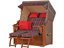 Strandkörbe|bene living Strandkorb Komplettset Schaalsee Mahagoni PE grau Modell 529