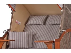 Strandkörbe|bene living Strandkorb Komplettset Schaalsee Mahagoni PE grau Modell 501