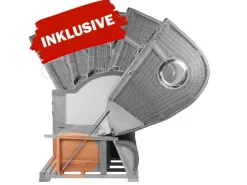 Strandkörbe|bene living Strandkorb Komplettset Ammersee Grande XL Teak Bullauge PE Grau Modell 551 Inkl Liftersystem Schutzhülle Doppelrollen Glasbecherhalter