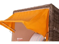 bene living Strandkorb Komplettset Schaalsee Teak PE grau Modell 586* Best