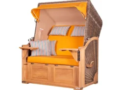 bene living Strandkorb Komplettset Schaalsee Teak PE grau Modell 586* Best