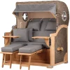 bene living Strandkorb Komplettset Königssee Teak Bullauge PE Grau Modell 551* Online