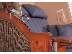 Strandkörbe|bene living Strandkorb Komplettset Schaalsee Mahagoni PE grau Modell 582