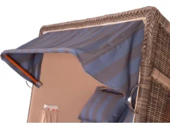 Strandkörbe|bene living Strandkorb Komplettset Schaalsee Mahagoni PE grau Modell 582