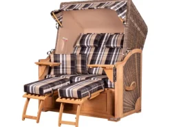 Strandkörbe|bene living Strandkorb Komplettset Schaalsee Teak PE grau Modell 583