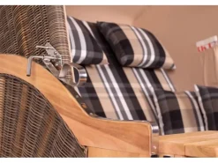 Strandkörbe|bene living Strandkorb Komplettset Schaalsee Teak PE grau Modell 583