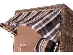 Strandkörbe|bene living Strandkorb Komplettset Schaalsee Teak PE grau Modell 583