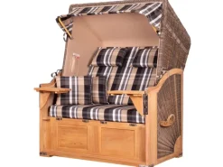 Strandkörbe|bene living Strandkorb Komplettset Schaalsee Teak PE grau Modell 583