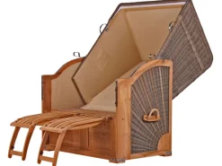 bene living Strandkorb Komplettset Schaalsee Teak PE grau Modell 534* Sale