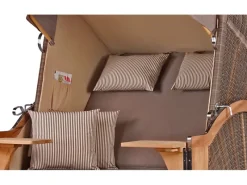 bene living Strandkorb Komplettset Schaalsee Teak PE grau Modell 534* Sale