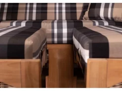 bene living Strandkorb Komplettset Ammersee Teak Bullauge PE Grau Modell 583* Best