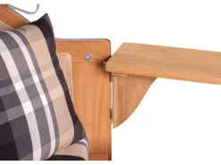 bene living Strandkorb Komplettset Ammersee Teak Bullauge PE Grau Modell 583* Best