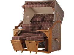 bene living Strandkorb Komplettset Schleswig Pinie Zweisitzer PE Mokka Modell 556* New