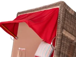 bene living Strandkorb Komplettset Schaalsee Mahagoni PE grau Modell 585* Clearance