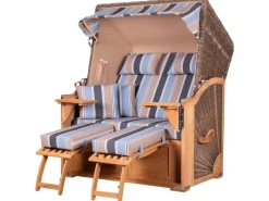 bene living Strandkorb Komplettset Schaalsee Teak PE grau Modell 580* New