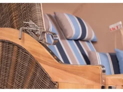 bene living Strandkorb Komplettset Schaalsee Teak PE grau Modell 580* New