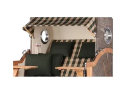 bene living Strandkorb Komplettset Königssee Teak Bullauge PE Grau Modell 506* Outlet