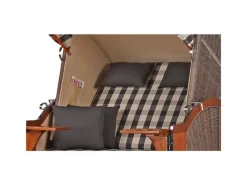 bene living Strandkorb Komplettset Schaalsee Mahagoni PE grau Modell 505* Sale