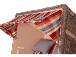 bene living Strandkorb Komplettset Schaalsee Mahagoni PE grau Modell 584*