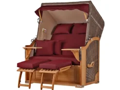 Strandkörbe|bene living Strandkorb Komplettset Schaalsee Teak PE grau Modell 550