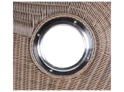 bene living Strandkorb Komplettset Königssee Teak Bullauge PE Grau Modell 513* Hot