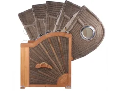 bene living Strandkorb Komplettset Königssee Teak Bullauge PE Grau Modell 513* Hot