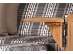 bene living Strandkorb Komplettset Ammersee Teak Bullauge PE Shell Modell 522* Discount