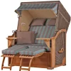 bene living Strandkorb Komplettset Schaalsee Teak PE grau Modell 520* Sale