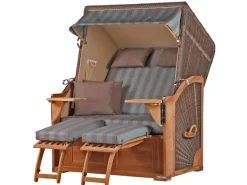 bene living Strandkorb Komplettset Schaalsee Teak PE grau Modell 520* Sale