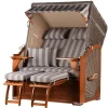bene living Strandkorb Komplettset Schaalsee Mahagoni PE grau Modell 537* Clearance