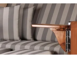 bene living Strandkorb Komplettset Schaalsee Mahagoni PE grau Modell 537* Clearance