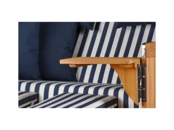 bene living Strandkorb Komplettset Königssee Teak Bullauge PE Grau Modell 518* Hot