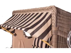 bene living Strandkorb Komplettset Ammersee Teak Bullauge PE Grau Modell 581* Online