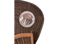 bene living Strandkorb Komplettset Ammersee Teak Bullauge PE Grau Modell 581* Online