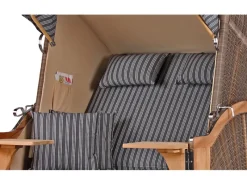 bene living Strandkorb Komplettset Schaalsee Teak PE grau Modell 500* Best