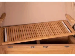 bene living Strandkorb Komplettset Königssee Teak Bullauge PE Grau Modell 580* Hot