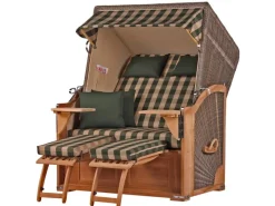 Strandkörbe|bene living Strandkorb Komplettset Schaalsee Teak PE grau Modell 506