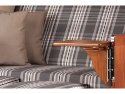 Strandkörbe|bene living Strandkorb Komplettset Schaalsee Mahagoni PE grau Modell 522